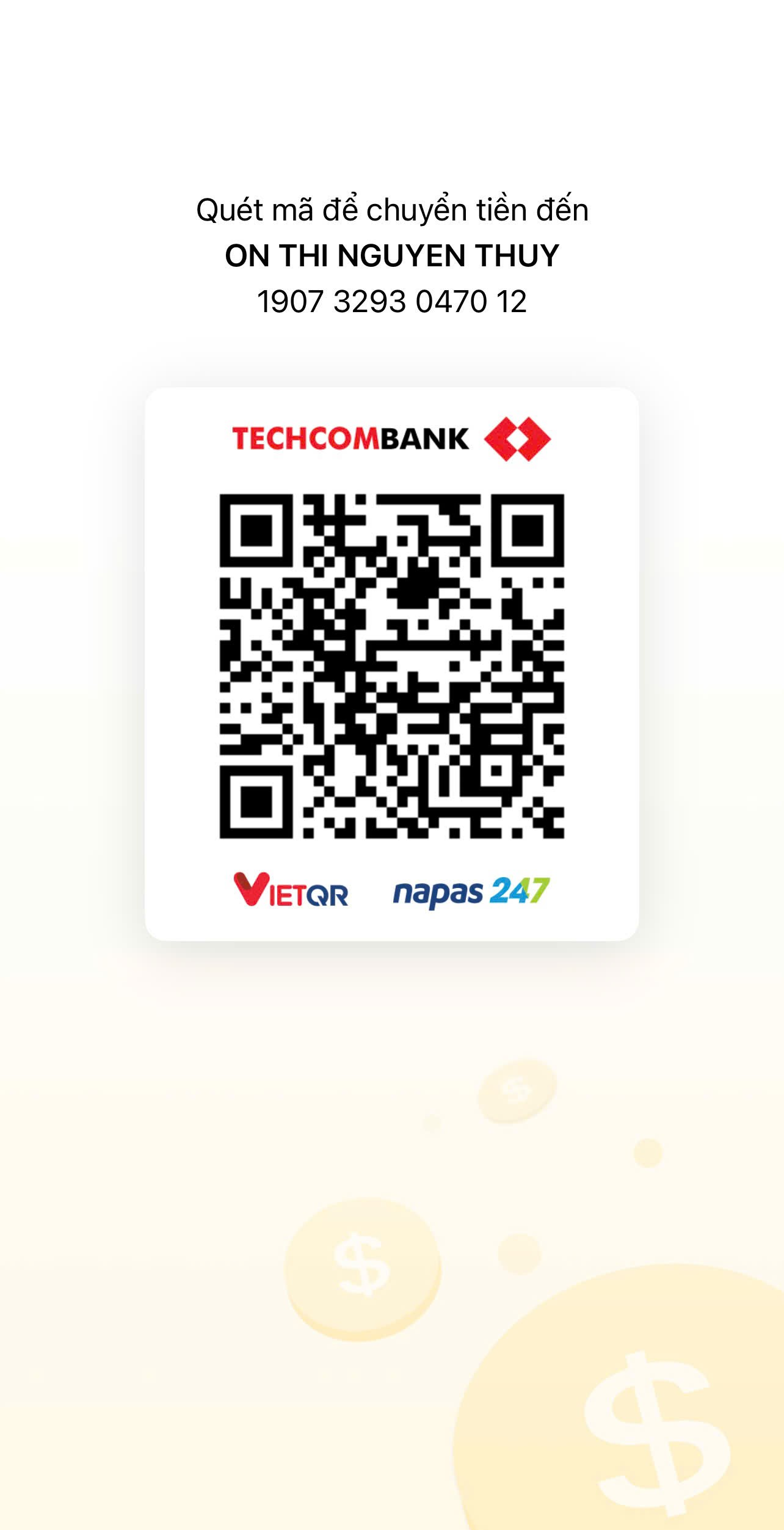 Mã QR chuyển khoản Ôn Thị Nguyên Thùy